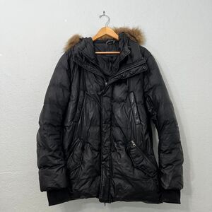 Mackage black fur trim down winter coat puffer parka
